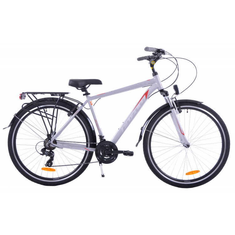 Trekingový bicykel Pánsky 28 Fuzlu Escape Strieborný Trekingový bicykel Pánsky 28 Fuzlu Escape Strieborný